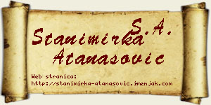 Stanimirka Atanasović vizit kartica
